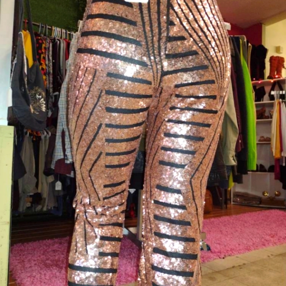SOLD: Sequin stretch fashion pants
